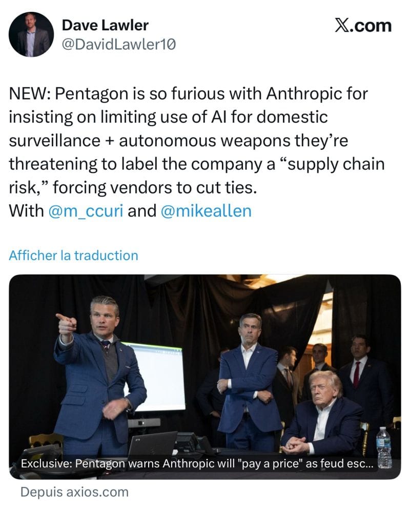Pentagon warns Anthropic will pay a price